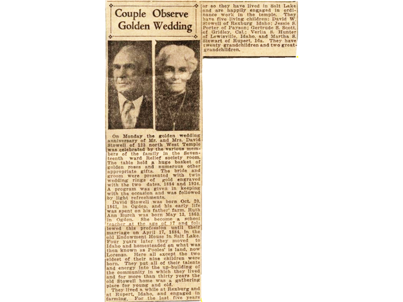 David Stowell & Ruth Ann Burch