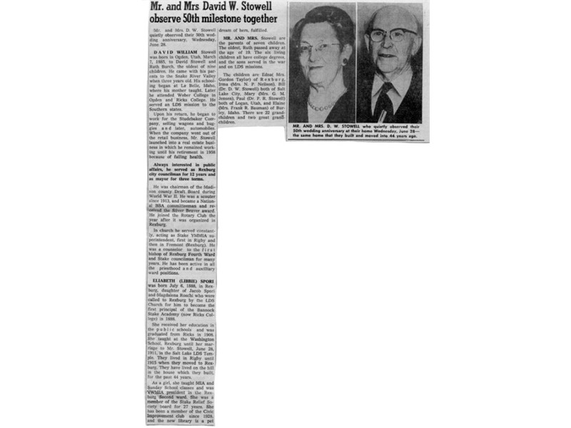 David W. Stowell & Elizabeth Spori